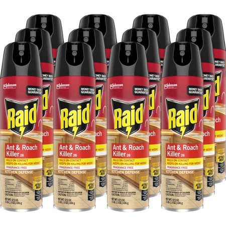 Raid Ant And Roach Spray, Outdoor Fresh, 17.5 oz Multi, PK 12 SJN669798CT